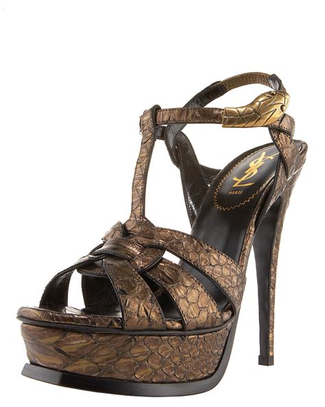 yves saint laurent tribute python sandals|Saint Laurent Tribute Python Platform Sandals .